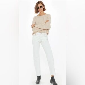 Anine Bing Jackie Straight Leg Jeans in Vanilla Size 28